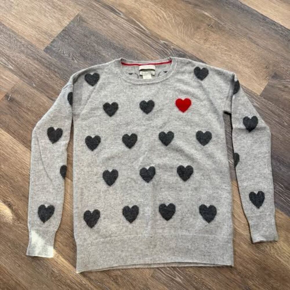 Christian Siriano XS 100% Cashmere Heart Pattern Sweater